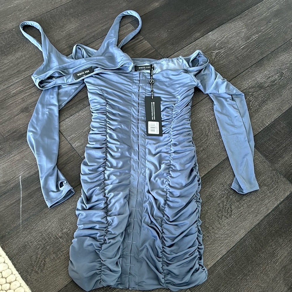 White fox boutique  Corset like dress  Slate blue  Sz M